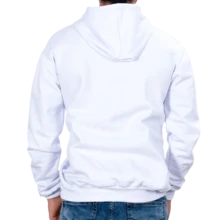 White Unisex Plain Cotton Hoodie - 白色 - 查看 4