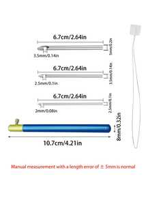 3-In-1 Interchangeable Metal Punch Needle Set, 4 Color Options, Includes 2mm, 2.5mm, 3.5mm Stainless Steel Tips To Meet Various Crafting Needs. Quick-Release Knob Design Allows Easy 3-Second Tip Replacement, Stable And Secure Fixation, Suitable For Coasters, Desktop Decor, 3D Floral Crafts And More Creative Handmade Projects. - 3-head Interchangeable Round-handled Needles - View 12