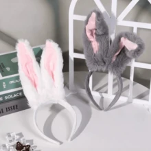 1个复活节兔子耳朵头箍，COSPLAY道具配饰，动物耳朵头箍，圣诞节，复活节，万圣节装饰礼物 - 彩色 - 查看 13