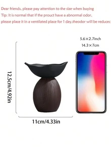 1个双色树脂香炉（木纹底座和黑色边缘） - 现代简约设计，非常适合客厅、家庭办公室，为现代家居装饰和香薰角落增添时尚、宁静的氛围。可用于家居装饰、办公室、节日和瑜伽场所的装饰和香薰。 - 多色 - 查看 6