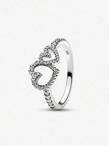 1 chiếc nhẫn bạc 925 có thể điều chỉnh kích thước, đính đá lấp lánh, món quà tinh tế dành cho các cô gái, bạn bè và gia đình. - Bạc - Xem 13