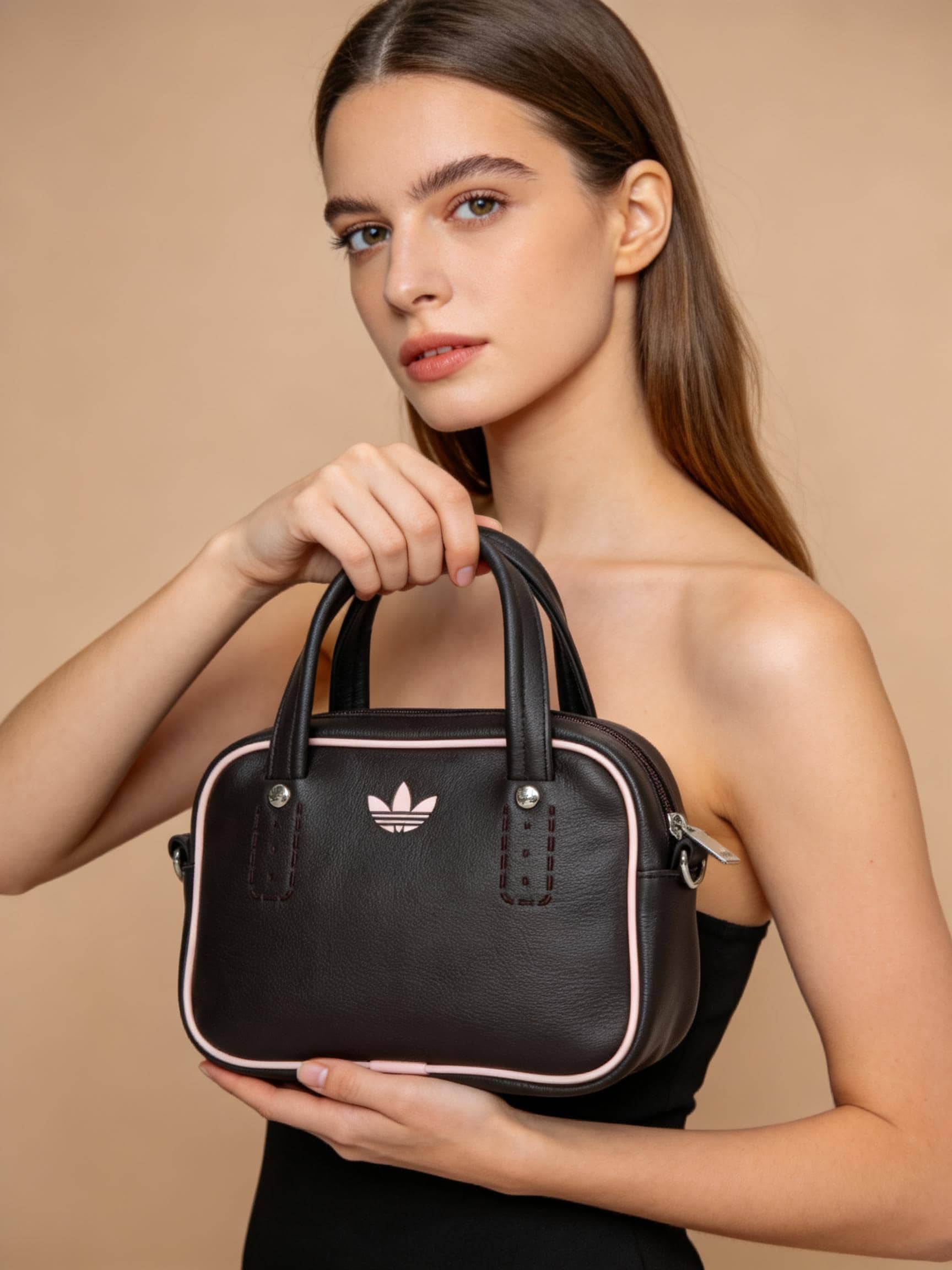 Adidas Women's Handbag ADICOLOR SB Casual Classic Retro Elegant Storage Casual Bag Outfit Daily Outdoor Travel Detachable Adjustable Strap Tote Shoulder Bag KD7844 - Aurora Coffee - View 1