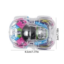 Colorful Printed Mini Car Double-Layer Transparent Graffiti Inertial Racing Car Model Toy, Small Gift - Multicolor - View 2