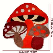 1 件可爱卡通熊印花地毯，柔软耐用仿羊毛圆形地毯，舒适家居垫，可水洗，适用于卧室、客厅、游戏垫、卧室装饰、地毯、梳妆垫、家居装饰、节日装饰 - 彩色 - 查看 5