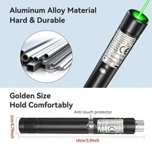High-Power Laser Pointer Pen, Laser Handheld Flashlight With Red/Green Laser Beam, Pet Training & Cat Interactive Toy, Aluminum Alloy Body, USB Rechargeable, Assorted Starry Sky Patterns, Suitable For Various Scenes Like Screen Pointing, Engineering Guidance, Cat Interaction, Outdoor Camping, Astronomy Stargazing - Multicolor - View 13