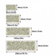 1 pieza Alfombra minimalista moderna, hermoso patrón de hojas con elementos vegetales, alfombra pasillo, adecuada para baño, cocina, entrada, pasillo, mesita de noche, sala de estar, dormitorio, suave y lavable, decoración del hogar - Multicolor - Ver 3