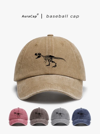 Gorra de algodón con estampado de animal de unicolor, estilo retro lavado, unisex, para uso en todas las estaciones, con correa ajustable, adecuada para el Día de San Valentín, bodas, Navidad, temporada escolar, Día del Padre, deportes al aire libre, viajes, protección solar, regalo esencial para hombres y mujeres, gorra de camionero personalizable, disponible en negro, rosa, morado, amarillo