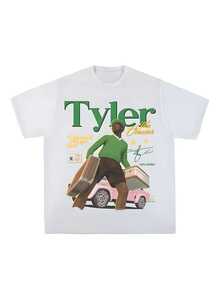 BREATHABLE COOL SUMMER RULEEs Rap Tyler The Creators Retro Summer Hip Hop T-Shirt Men's And Men's Crewneck Trendss High Quality Street Men Short SLEEs Ves - 白色 - 查看 1