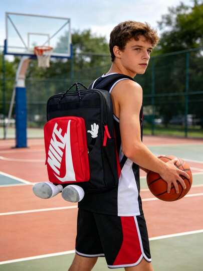 Nike 32*24*11cm Y BOXY BKPK Backpack, Children/Student School Bag, Daily Travel Bag HM9973-010