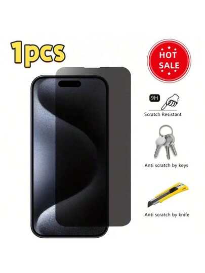 1pc Tempered Glass Screen Protector With Privacy Filter, Fit For Various Phone Models, Bubble-Free, Scratch-Resistant, Full Screen Coverage, Shockproof And Anti-Scratch, Suitable As A Gift