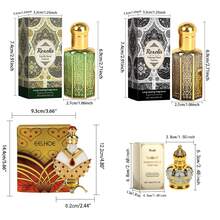 Arabian Luxury Perfume Set, 4-Piece Collection, 24H Long Lasting Natural Mild Scent, Alcohol Free Non-Irritating, Rich Arabian Style Fragrance For Wrist/Neck, Perfect Valentine's Day & Birthday Gift For Women, Men - 清新香調 - 查看 7