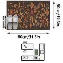 1pc Rug/Carpet/Area Rug/Bath Mat/Bath Rug/Door Mat/Runners/Runner Rug, European And American Vintage - Classical Floral Leaf Pattern Plant Elements - Hallway Runner Carpet, Bathroom, Kitchen, Doorway, Entrance, Hallway, Bedside, Living Room, Bedroom, Etc. + All-Season Soft Washable Rug, Home Decor - Multicolor - View 16