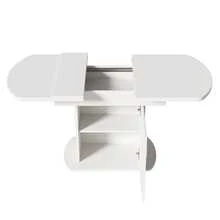 Dining Tables - White+Silver + Particle Board - View 9