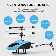 Helicóptero Infantil Rc Mini Juguete De Plástico Con Carga Usb Azul - Azul - Ver 3