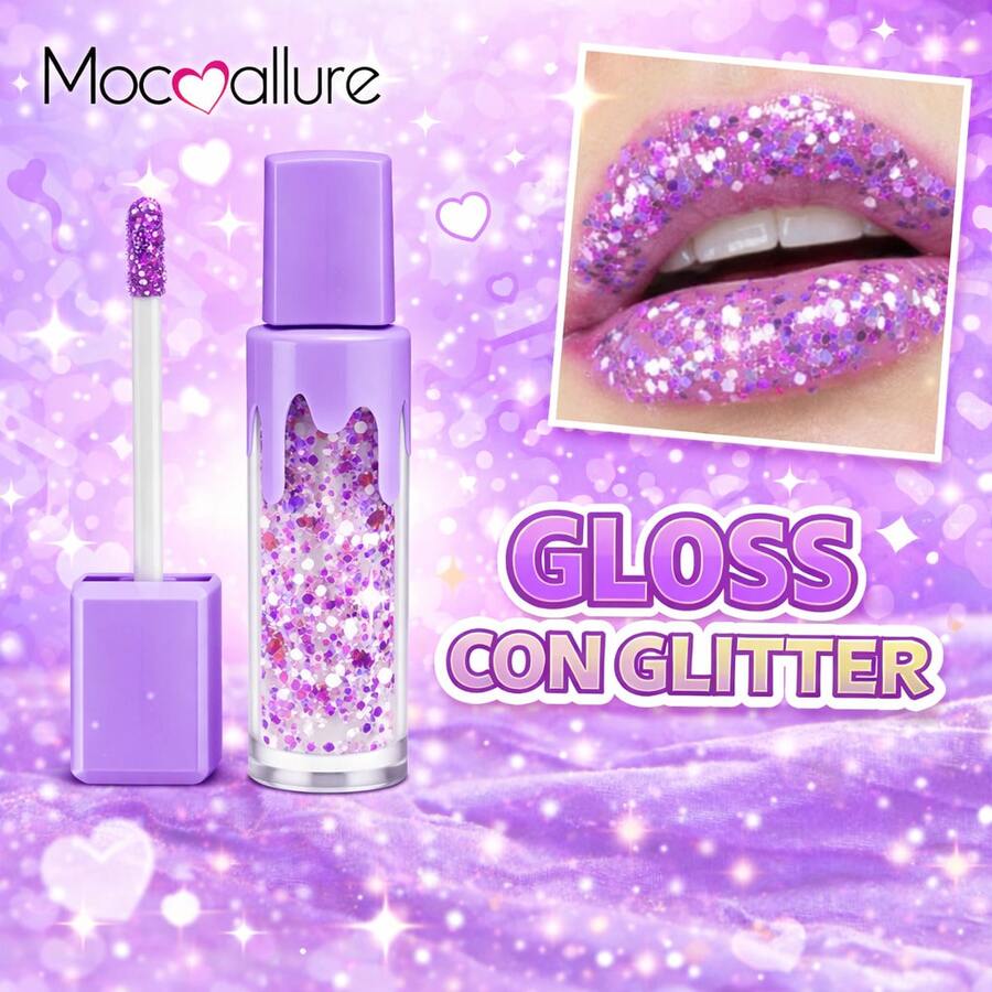 Mocoallure Lip gloss Glitter Colors - Morado - Ver 1