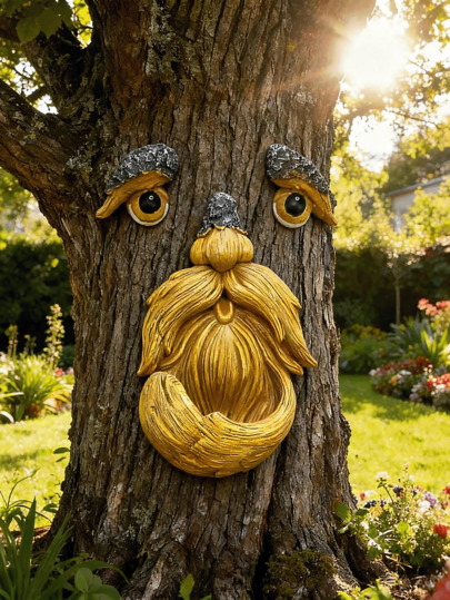 Outdoor Tree Face Sculpture, Tree Art Decor, Tree Stump Decoration, Tree Trunk Face, Outdoor Tree Decoration, Tree Face Decor, Outdoor Tree Face Decoration, Tree Eyes
