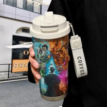 Cốc giữ nhiệt bằng thép không gỉ có ống hút, chủ đề Minecraft, dung tích lớn, thích hợp cho sinh viên. - Nhiều màu - Xem 3