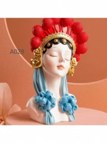 Beijing Opera Painted Lady DIY Handmade Fragrance Plaster Multifunctional Silicone Mold - White - View 1