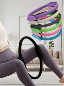 1pc Yoga Pilates Resistance Band, Home Stretch Fitness Equipment, Elastic Fitness Ring, Strength Training Yoga Gear, Pilates Ring, Yoga Circle, Pelvic Floor Muscle Magic Ring, Body Shaping Slim Legs & Waist - Multicolor - View 12