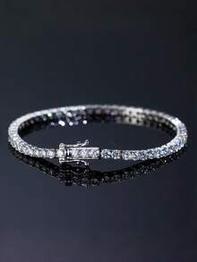 Riviera Luxury Bracelet With Colored Cubic Zirconia | Gold/Silver Plated | Copper Base | Secure Clasp - Women's - Trong suốt - Xem 4
