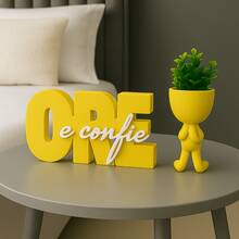 Letreiro decorativo Cristão Ore e confie , ideal para decoração e cantinho da oração - 1PC - Visão 6