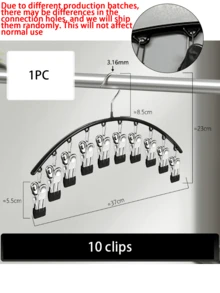 2pcs/1pc Stainless Steel Pants Hanger, Wardrobe Storage Rack, Space-Saving Curved Closet Organizer With 10/15 Clips, Multi-Functional Household Clothes Rack For Drying Underwear, Socks, Pants, Garments, Etc. - Multicolor - View 15