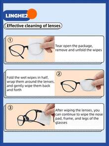 一次性眼镜清洁湿巾，镜片清洁布，适用于眼镜、智能手机和其他屏幕 - 均碼 - 查看 5