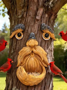 Outdoor Tree Face Sculpture, Tree Art Decor, Tree Stump Decoration, Tree Trunk Face, Outdoor Tree Decoration, Tree Face Decor, Outdoor Tree Face Decoration, Tree Eyes - Tree Face Pendant - View 4