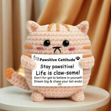 1 Stück handgefertigte gehäkelte Dekorationsfigur für den Schreibtisch, süße Cartoon-Tier- und Pflanzenformen, ideal als Geburtstagsgeschenk/Freundschaftsgeschenk für beste Freundin, Schwester, Mutter, Großmutter, Kollegin, Familie, ihn/sie, Unterstützung positiver Emotionen, kreative Party-/Thanksgiving-/Valentinstag-Dekoration, Kinderkuscheltier, Zimmer-/Schreibtisch-Ornament, kleine Erinnerungsstücke - Verschiedenfarbig - Übersicht 37