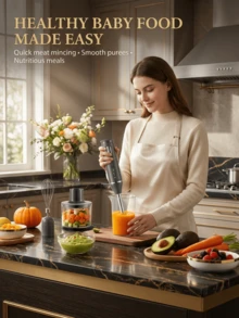 SOKANY 1713-4 4-i-1 stavmixerset, inkluderar multifunktionsmixerstav, visp, hackare och mätkopp, lämplig för livsmedelsbearbetning och mixning av barnmat - EU C typkontakt (220-240V) - Visa 3