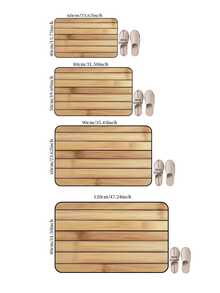 1pc Natural Bamboo Grain Faux Wood Doormat, Suitable For Doormats, Small Rugs, Welcome Mats, Carpets, Outdoor Doormats, Kitchen Rugs, Home Decor, Front Doormats, Area Rugs, Outdoor Mats, Home Decor, Area Carpets, Garden Rugs, Washable Carpets - Multicolor - View 6