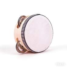 4/6/8/10英寸成人手鼓，6英寸木制手持鼓，带单排金属铃铛，打击乐器手鼓，适用于教堂、KTV、派对等场合 - 彩色 - 查看 9