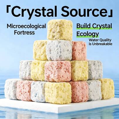 SHYFISH 3D Beneficial Bacteria House Ceramic Rings & Nano Quartz Balls Aquarium Filter Media, Purifies Water Quality