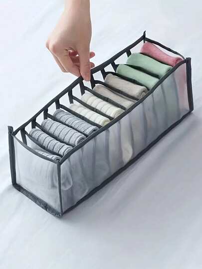 11-Fach Wäsche- und Socken Aufbewahrungsbox, multifunktionaler Wäsche-Organizer mit Unterteilungen, faltbarer Schubladenorganizer für Wäsche, Kleiderschrank Mesh Aufbewahrungsbox für Socken, BHs, faltbare Schubladeneinteilungen, Kleiderschrank Organizer.