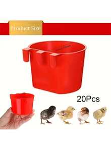 20pcs Chicken And Rabbit Feeders Suitable For Cages, Hanging Chicken Water Feeding Cups, Plastic Bird Feeder Seed Bowls - Feeder - View 3