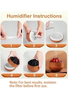 USB Carbon Fiber Humidifier With LED Night Light, Quiet Desktop Humidifier For Home & Office, ≤36V Batteryless, Modern Plastic - Multicolor - View 8