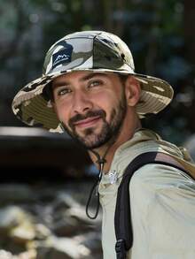 1 Stück Unisex Camouflage Seil Fischerhut mit breiter Krempe, schnelltrocknender runder Outdoor Dschungel Hut für Frühling/Sommer, Sonnenschutz, atmungsaktive Mesh Jagd Camouflage Mütze, vielseitige Anglermütze für Männer und Frauen - A - Übersicht 15