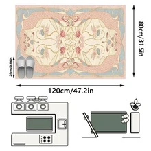 1 pieza Alfombra/Tapete/Felpudo de área suave y lavable con estampado de cinta floral artístico moderno, adecuado para pasillo, baño, cocina, entrada, dormitorio, sala de estar y otros espacios - Multicolor - Ver 12