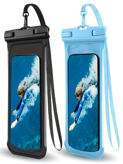 1/2pcs Universal Waterproof Phone Pouch, Upgraded Air Cushion Dry Bag, Waterproof Phone Case, Protective For Smartphone Touchscreen, Safety Protection For Beach, Swimming, Boating, Water Sports, Lightweight, Touch-Friendly Design, High Sealing Material, Reinforced Structure, Ideal For Travelers And Outdoor Enthusiasts