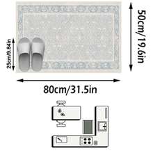 1pc Vintage Floral & Striped Bohemian Style Area Rug/Carpet/Mat, Soft Washable Rug For Hallway, Bathroom, Kitchen, Entryway, Bedroom, Living Room, Versatile Home Decor - Multicolor - View 14