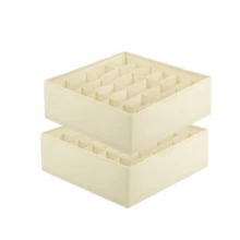 1/2 Pack Drawer Divider Organizer, 24 Grid Wardrobe Organizer Rack For Socks, Handkerchiefs, Ties, Belts And Other Accessories Storage - Beige - View 17
