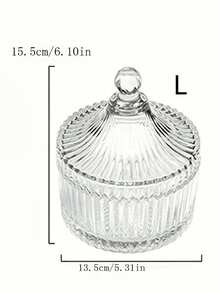 1pc Glass Storage Jar With Lid, Crystal Glass Bowl, Jewelry Organizer Rack, Candle Holder, Gifts, Wedding & Birthday Table Decor, Kitchen Supplies, Christmas Gifts - Multicolor - View 11