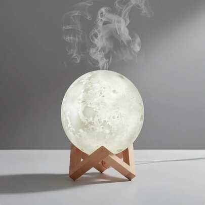 Humidificador Difusor Aromas Luna Lámpara Noche LED Decoración Dormitorio Relajación Descanso Difusor Humidificador Hogar