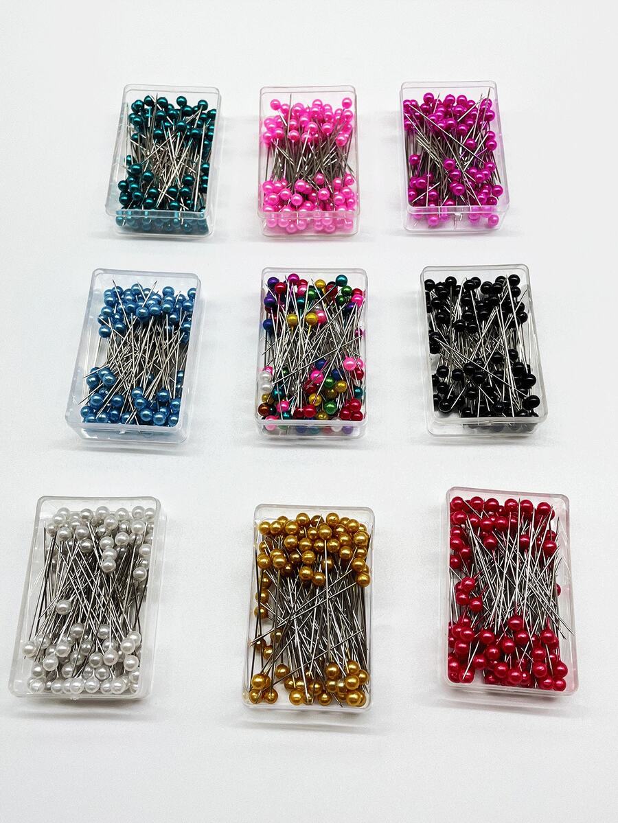 100pcs Sewing Pins With Faux Pearl Heads, Suitable For Crafts, Sewing, Jewelry Accessories Decoration - Box Of 100 Pearlescent Needles - View 1