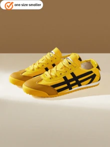 （建议买大一码，尺码偏小）（薄底、轻便、舒适）！轻盈柔软，适合春夏穿着或叠穿。方便旅行或日常休闲穿着。高品质流行通勤简约金星鞋，星形鞋，男女通用鞋，时尚帆布网面运动鞋，休闲运动鞋（多种颜色可选） - 黃色 - 查看 3