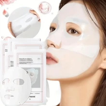 Miss Nana Mascarilla Hidratante Antiarrugas con Colágeno de Molécula Pequeña, Efecto Rejuvenecedor y Cambio de Color, Paquete de 5 Unidades: Alivia la Piel Seca, Reduce las Líneas Finas, Mejora la Elasticidad y Proporciona Hidratación Profunda - Collagen - Ver 1
