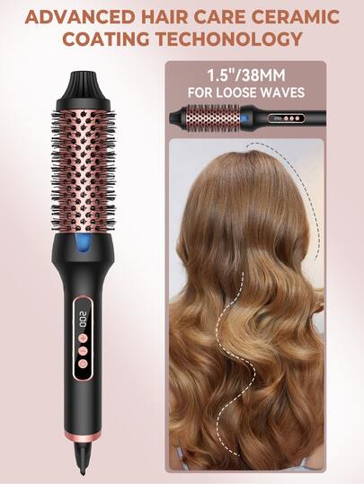 UKLISS 32mm Curling Hair Brush, HAIR It-Curl Hot Air Styler, Negative Ion Function, 9 Temperature Settings, Volumizing Curls At Roots And Natural Waves, Upgraded Compound Brush Teeth
