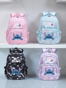 1 chiếc ba lô thêu bằng nylon màu hồng và tím, bền chắc, dùng hàng ngày với dây đeo vai có thể điều chỉnh, túi khóa kéo, thiết kế dễ thương, phù hợp cho học sinh và du lịch. - Hình vuông - Xem 1