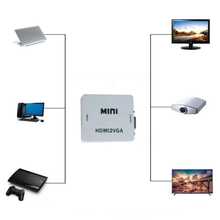 Adaptador Convertidor High definition a VGA 1080P con Salida de Audio Convierte Señal Digital High definition a VGA Analógico Audio y Video - Blanco - Ver 4