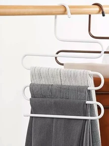 多功能铁艺裤架，多层铁艺防滑S型裤夹衣架，围巾收纳架 - 彩色 - 查看 5